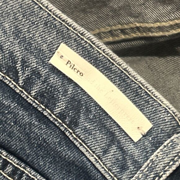 Pilcro Jeans Womens 27 Slim Boyfriend Cropped Raw Hem Embroidered Sequin Stars - Picture 5 of 11